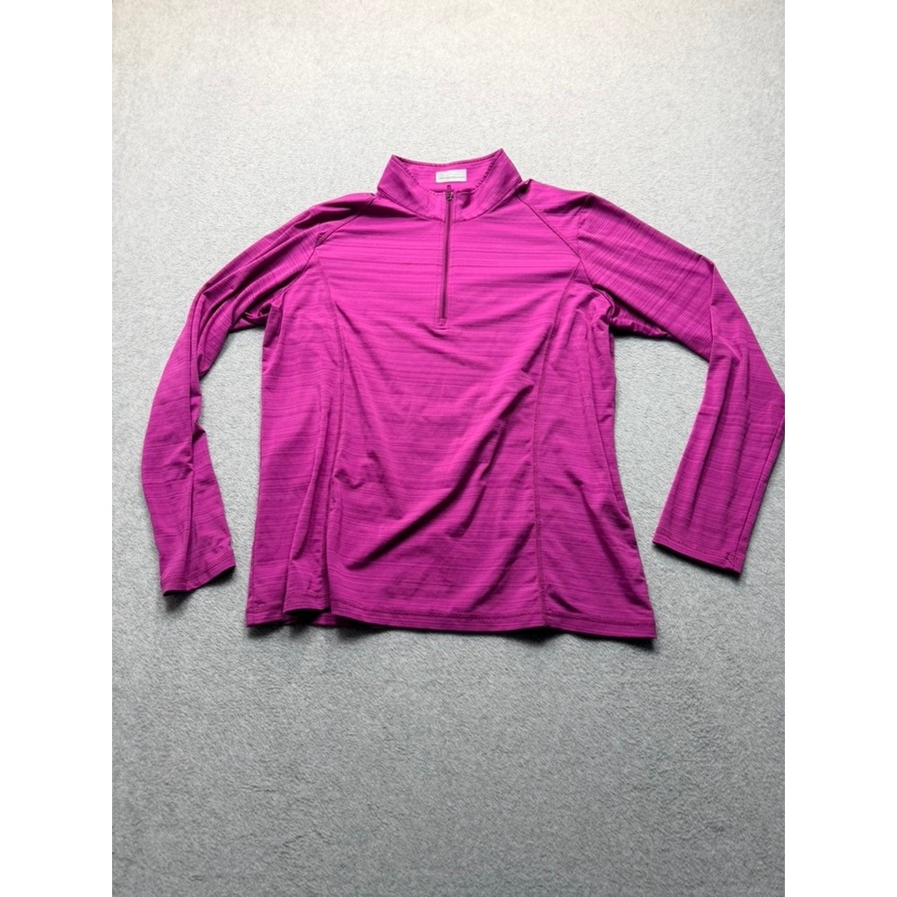 Callaway Opti-Dri Womens XL Magenta Purple Quarter Zip Golf Pullover Space Dye